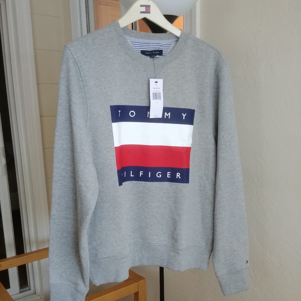 NWT Tommy Hilfiger men's sweatshirt FLAG SWEATSHIRT - Picture 1 of 10